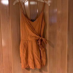 Orange Romper with pockets
